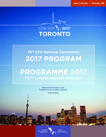 78 CPA National Convention 2017 PROGRAM PROGRAMME 2017