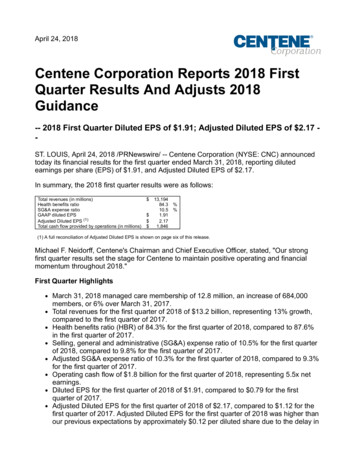 Guidance Quarter Results And Adjusts 2018 Centene Corporation Reports .