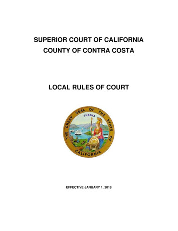 Superior Court Of California County Of Contra Costa Local Rules . - Cccba