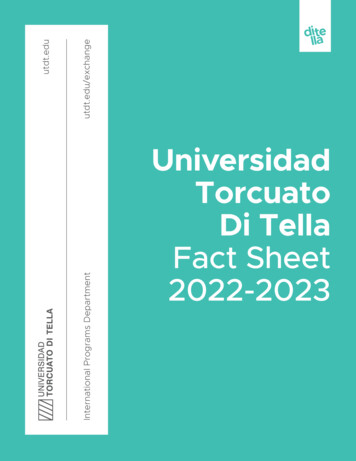 Universidad Torcuato Di Tella Fact Sheet 2022-2023 - Northwestern Law