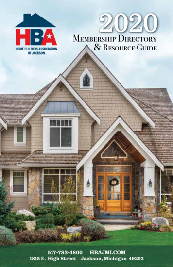 Membership Directory Resource Guide - Home Builders Association Of Jackson