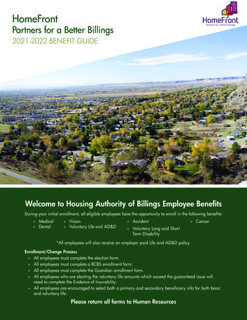 2019-2020 Partners For A Better Billings 2021-2022 BENEFIT GUIDE