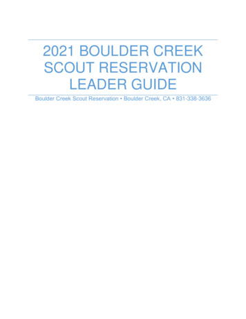 2021 Boulder Creek Scout Reservation Leader Guide