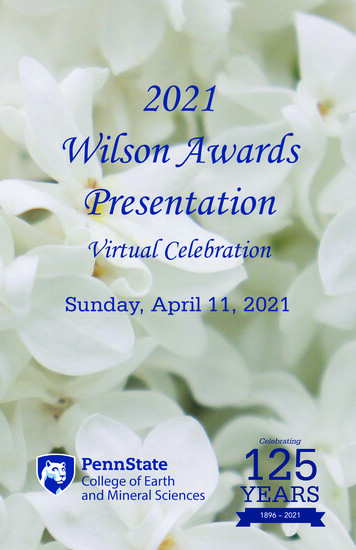 2021 Wilson Awards Presentation - Pennsylvania State University