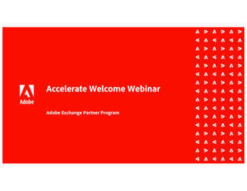 Accelerate Welcome Webinar - Partnerpages.adobe 