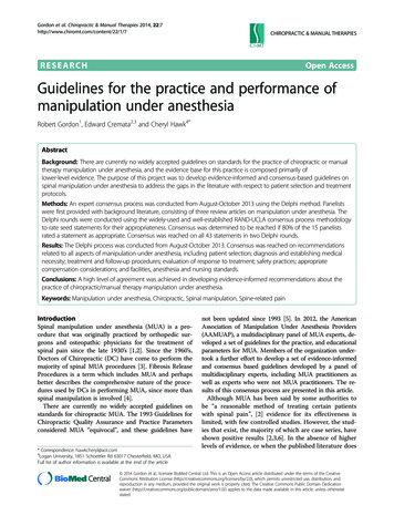 RESEARCH Open Access Guidelines For The Practice And Performance Of .