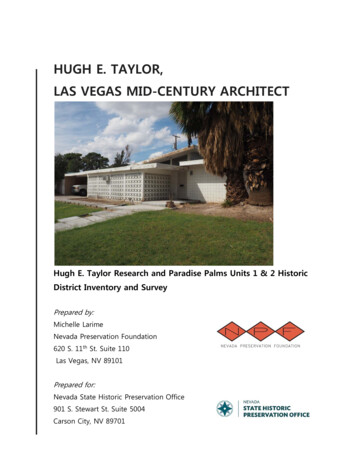 HUGH E. TAYLOR, LAS VEGAS MID-CENTURY ARCHITECT - Nevada