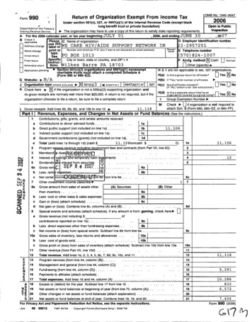 990 - Return Of Organization Exempt From Income Tax