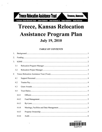 Treece, Kansas Relocation Assistance Program Plan