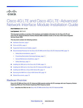 Cisco Fourth-Generation LTE Advanced Network Interface Module .