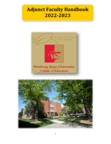 Adjunct Faculty Handbook 2022-2023 - Education.pittstate.edu