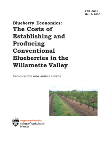 Blueberry Economics: The Costs Of Establishing And Producing .