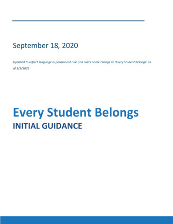 Every Student Belongs Initial Guidance - Oregon