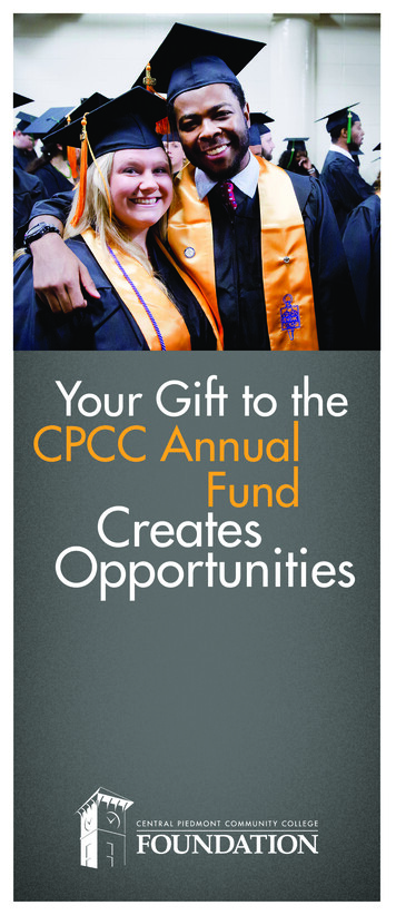 Your Gift To The CPCC Annual Fund Creates Opportunities