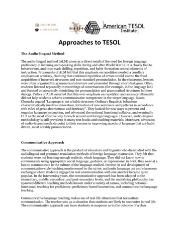Approaches To TESOL