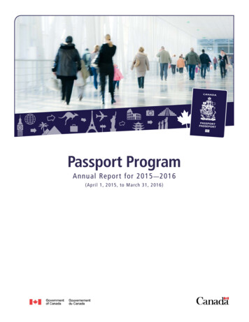 Passport Program Annual Report For 2015-2016,ar 15 Eng