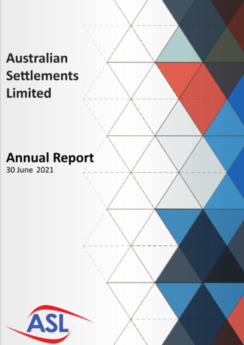 Australian Settlements Limited 2021 Annual Report