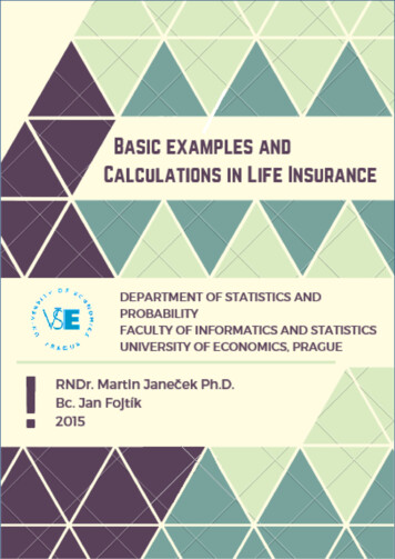 Basic Examples And Calculations In Life Insurance - Vse.cz