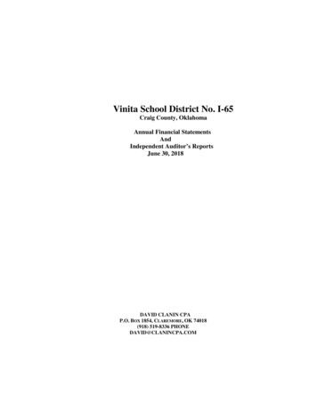 Vinita School District No. I-65 - Oklahoma State Auditor & Inspector