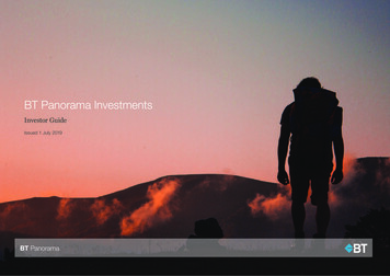 BT Panorama Investments Investor Guide - AWS Financial Planning