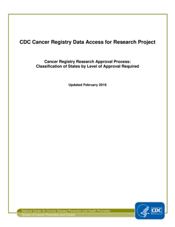CDC Cancer Registry Data Access For Research Project