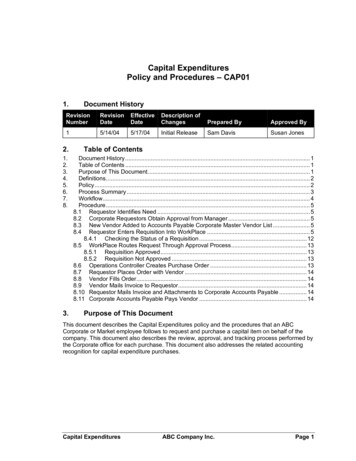 Capital Expenditures Policy And Procedures - CAP01 - ProEdit