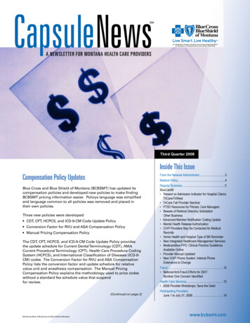Inside This Issue Compensation Policy Updates - HCSC