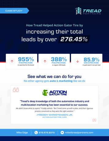 How Tread Helped Action Gator Tire By Increasing Their Total Leads By .
