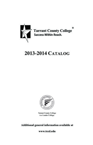 2014 CATALOG Final Press2 - Tarrant County College