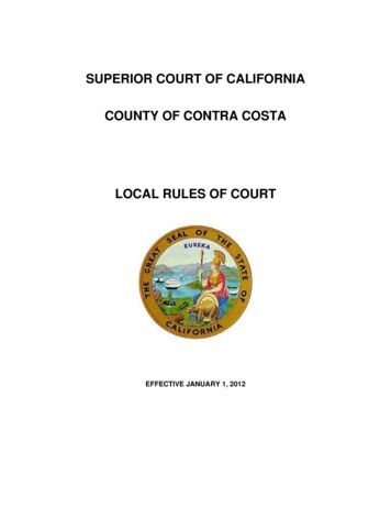 SUPERIOR COURT OF CALIFORNIA COUNTY OF CONTRA COSTA . - Burnham Brown