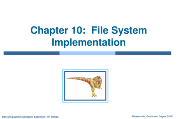Chapter 10: File System Implementation - University Of Cincinnati