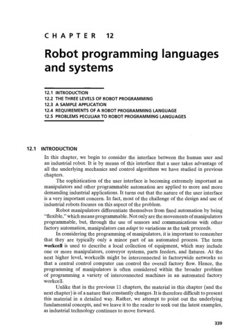 C H A P T E R Robot Programming Languages And Systems
