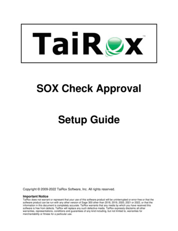 SOX Check Approval Setup Guide - TaiRox