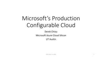 Microsoft's Production Configurable Cloud