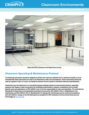 CleanPro Operating And Maintenance Protocol - Gotopac 