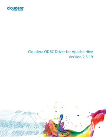 Cloudera ODBC Driver For Apache Hive Installation And Configuration Guide