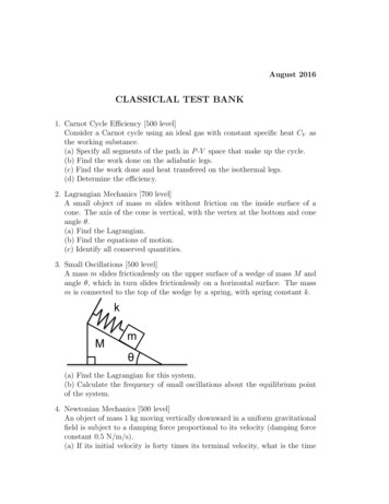 CLASSICLAL TEST BANK - University Of South Carolina