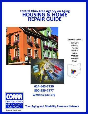 Central Ohio Area Agency On Aging HOUSING & HOME REPAIR GUIDE - COAAA