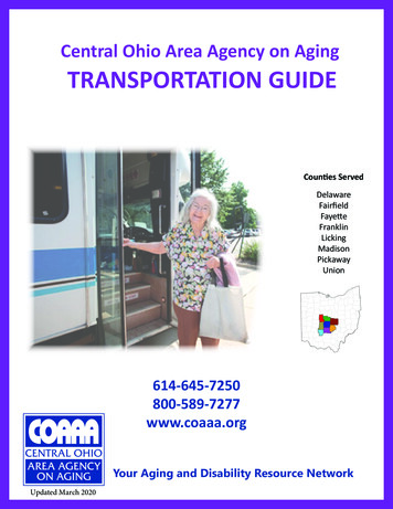 Central Ohio Area Agency On Aging TRANSPORTATION GUIDE - COAAA