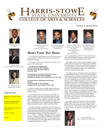 News From Our Dean - Harris-Stowe State University