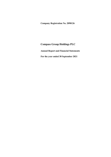 Annual Report And Financial Statements For The Year . - Compass-group 