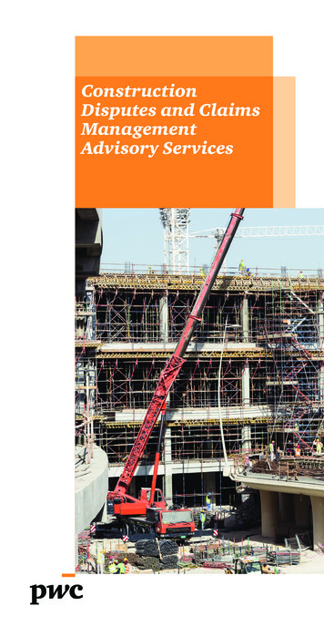 Construction Disputes And Claims Management - PwC