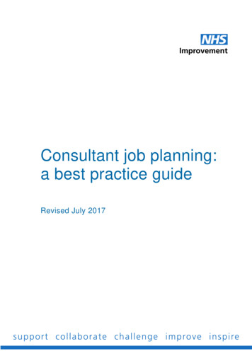 Consultant Job Planning: A Best Practice Guide - NHS England