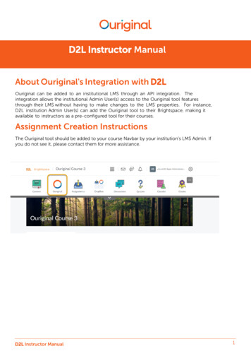 D2L Instructor Manual - Ouriginal
