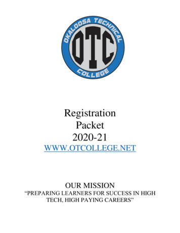 Registration Packet 2020-21 - Okaloosa Technical College