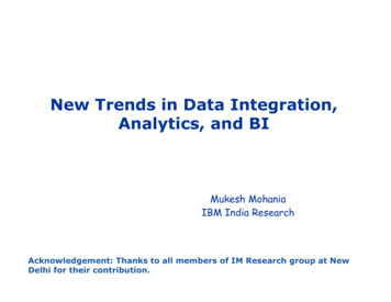 New Trends In Data Integration, Analytics, And BI - Missouri S&T