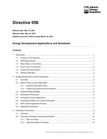 Directive 056: Energy Development Applications And Schedules