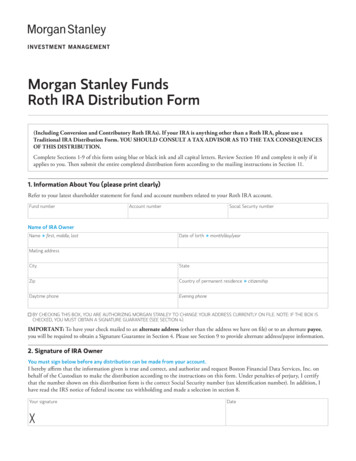 Morgan Stanley Funds Roth IRA Distribution Form