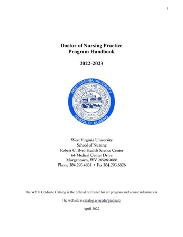 Doctor Of Nursing Practice Program Handbook 2022-2023