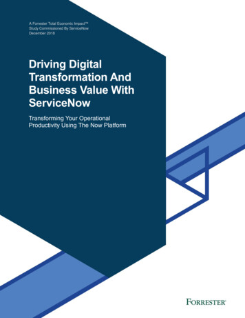 Driving Digital Transformation And Business Value With ServiceNow